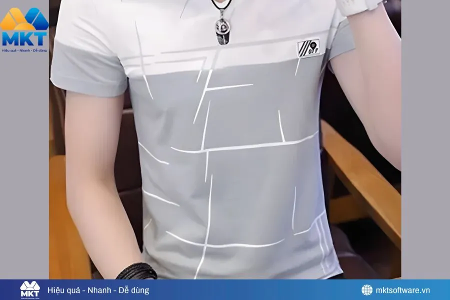 Sử dụng tool để làm sáng hình ảnh của chiếc áo thun, giúp màu sắc trở nên tươi sáng hơn