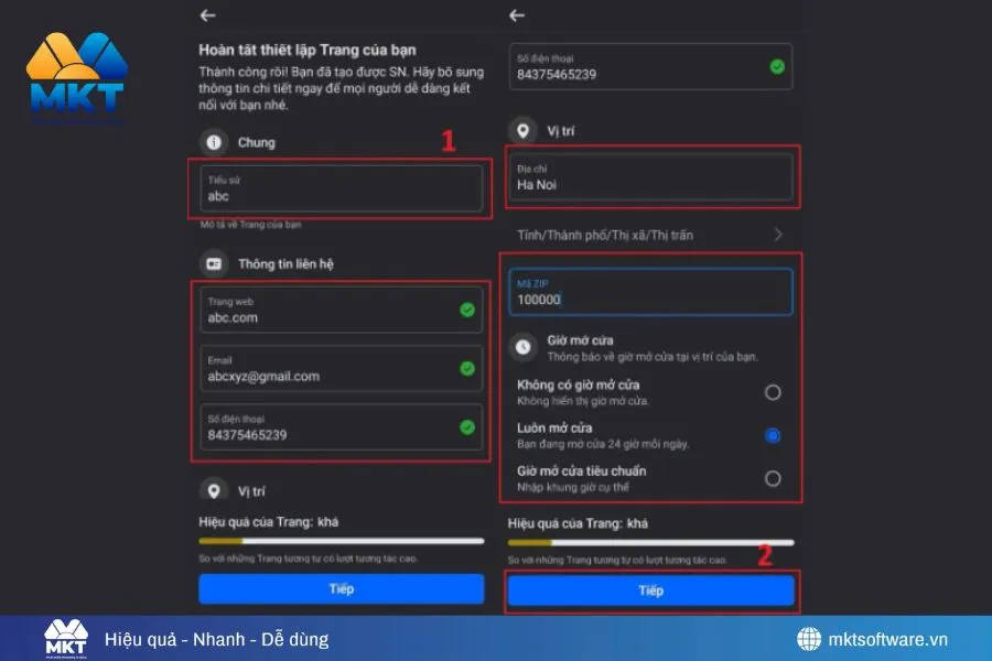 Nhập thông tin theo các mục trong hình Nhập thông tin theo các mục trong hình