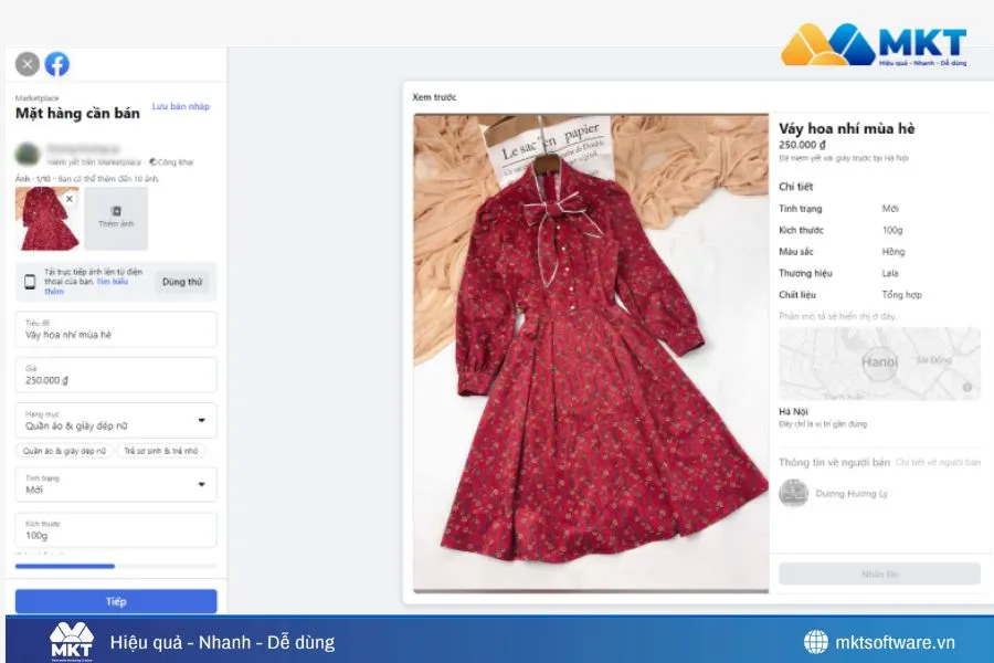Cung cấp đầy đủ thông tin mặt hàng và nhấp chọn đăng bài