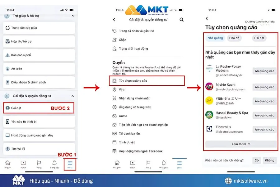 Các bước trong tùy chọn quảng cáo trên Facebook Các bước trong tùy chọn quảng cáo trên Facebook