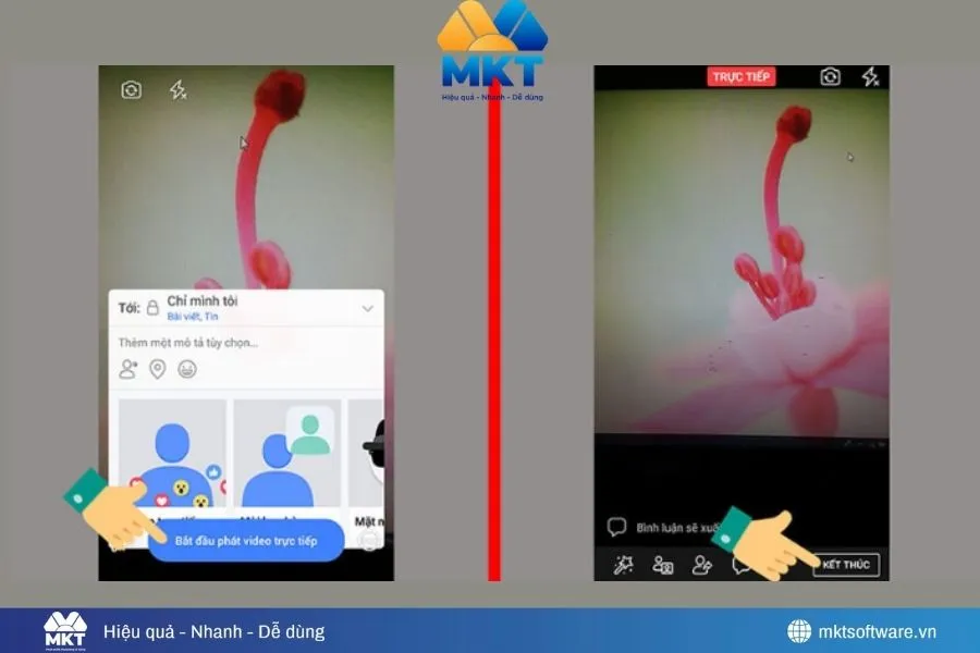 Minh họa bước 5 về cách bán hàng Livestream trên Facebook