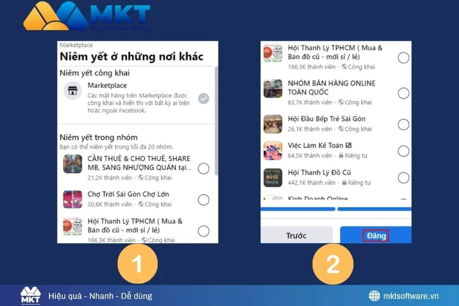 Chọn nhóm - Cách quảng cáo bài niêm yết trên Marketplace hiệu quả Chọn nhóm - Cách quảng cáo bài niêm yết trên Marketplace hiệu quả