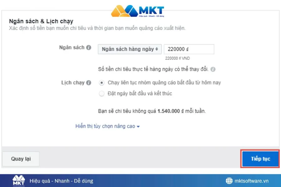 Thiết lập ngân sách Thiết lập ngân sách