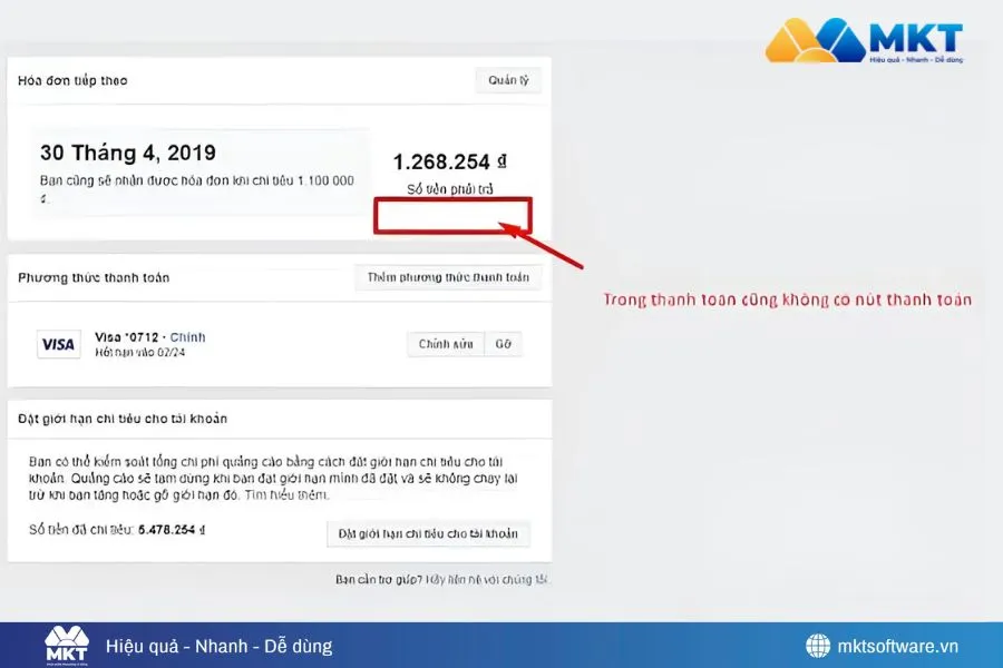 Minh họa về lỗi hệ thống Facebook khi thanh toán quảng cáo Minh họa về lỗi hệ thống Facebook khi thanh toán quảng cáo
