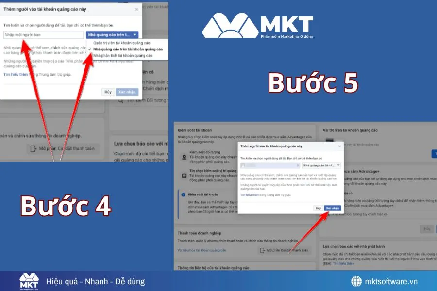 Hình ảnh minh họa về thao tác trong bước 4, 5