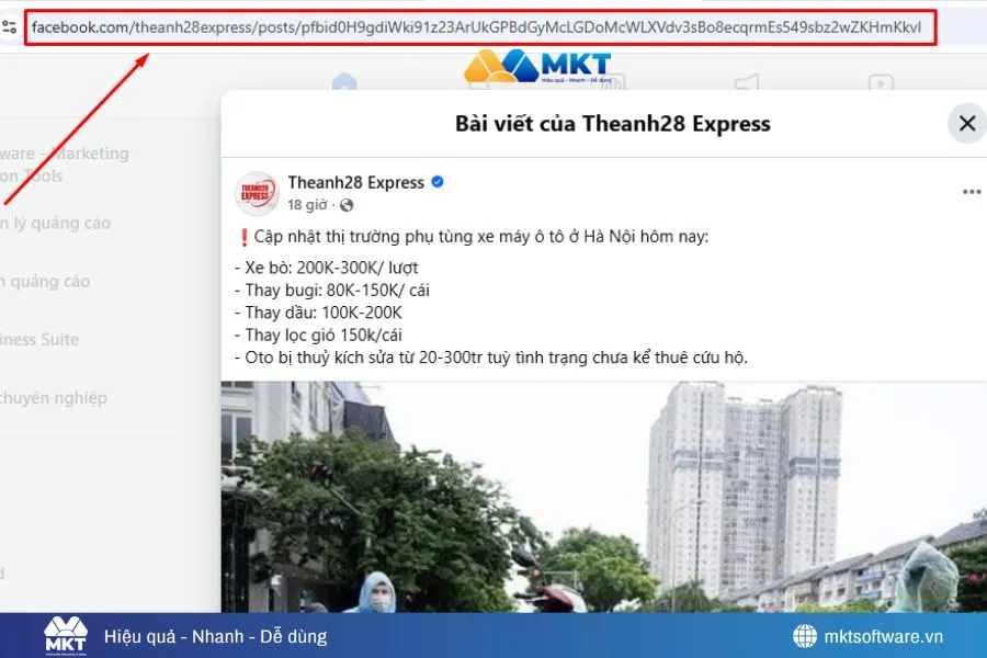 Copy URL như trong hình