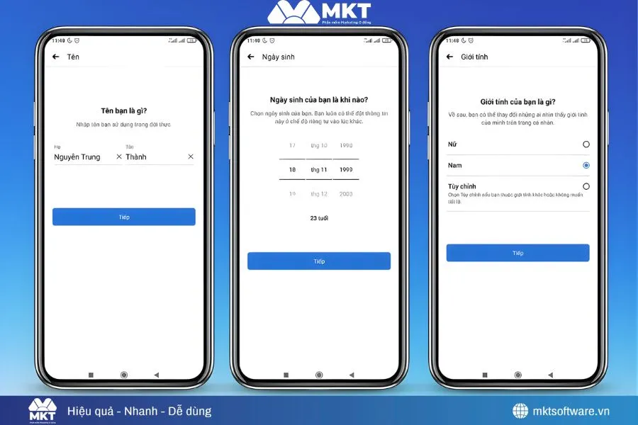 Tạo thông tin tài khoản hợp lý và không nên giống nhau