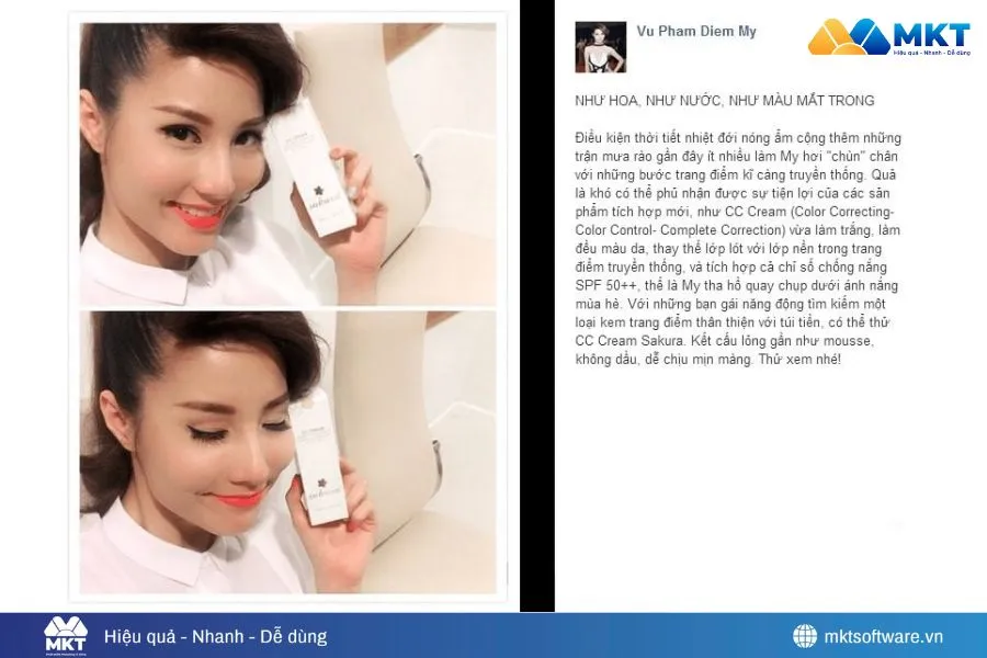 Mẫu Content Facebook kết hợp người nổi tiếng