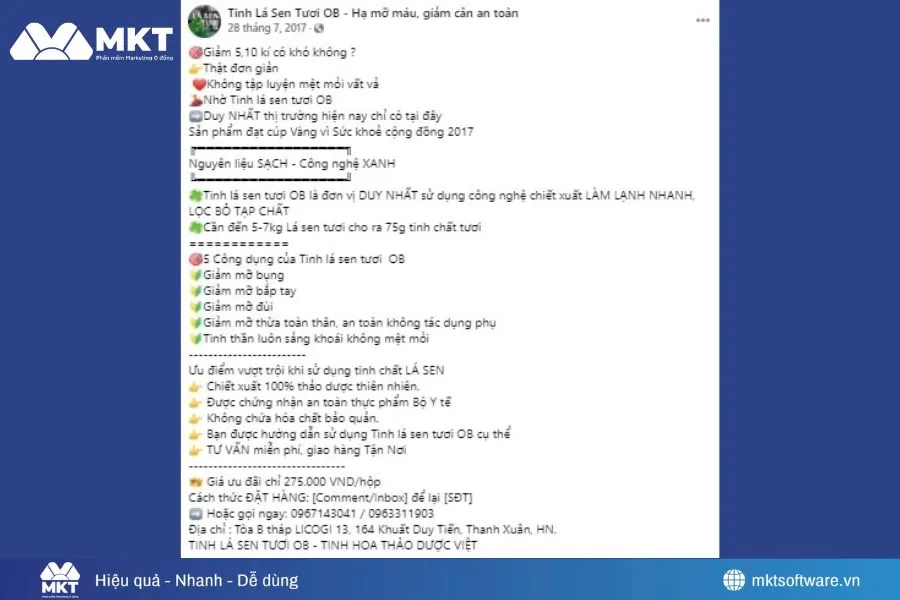 Content tả chân thực về công dụng sản phẩm