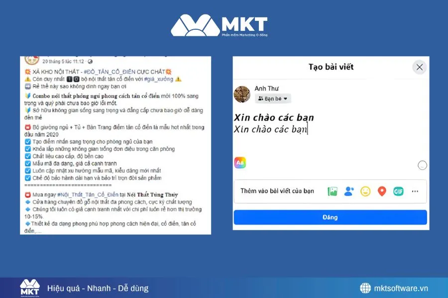 Mỗi bài nên chọn từ 1 - 2 font chữ để dễ dàng tiếp cận người đọc