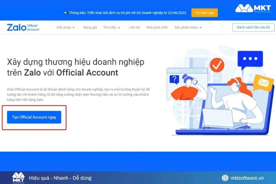 Đăng ký Official Account (OA) Đăng ký Official Account (OA)