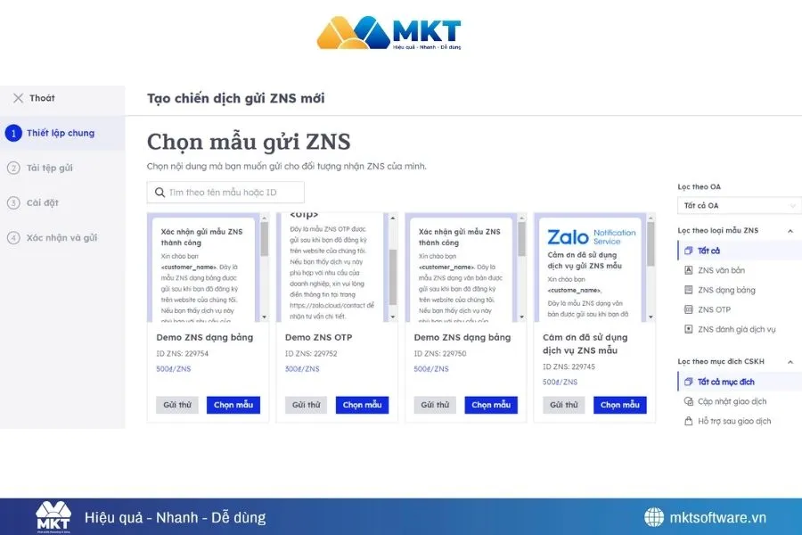 Chọn mẫu phù hợp