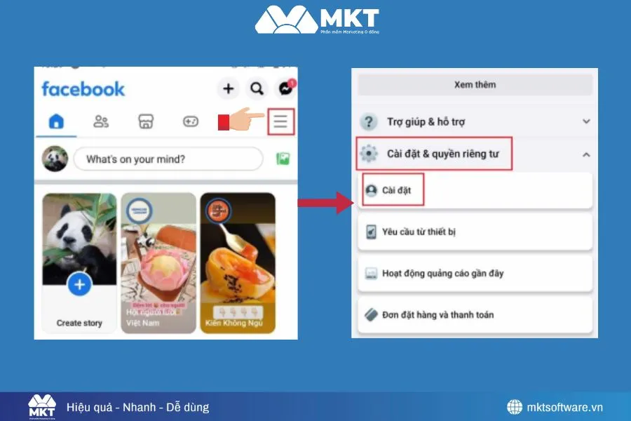 Hình minh họa bước 1 và bước 2