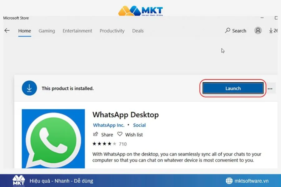 Chọn Launch để hoàn thành quá trình cài đặt