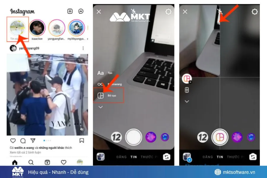 Nhấn biểu tượng Layout Nhấn biểu tượng Layout