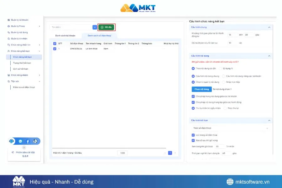 Minh họa về cấu hình của phần mềm kết bạn Zalo tự động Minh họa về cấu hình của phần mềm kết bạn Zalo tự động
