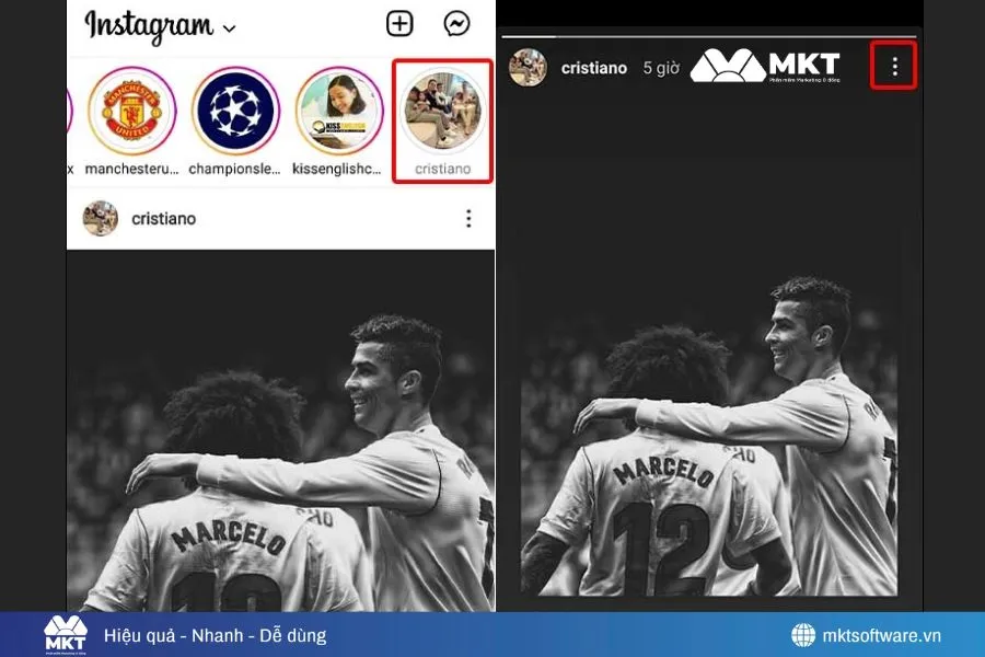 Mở IG và nhấn vào Story bạn bè Mở IG và nhấn vào Story bạn bè