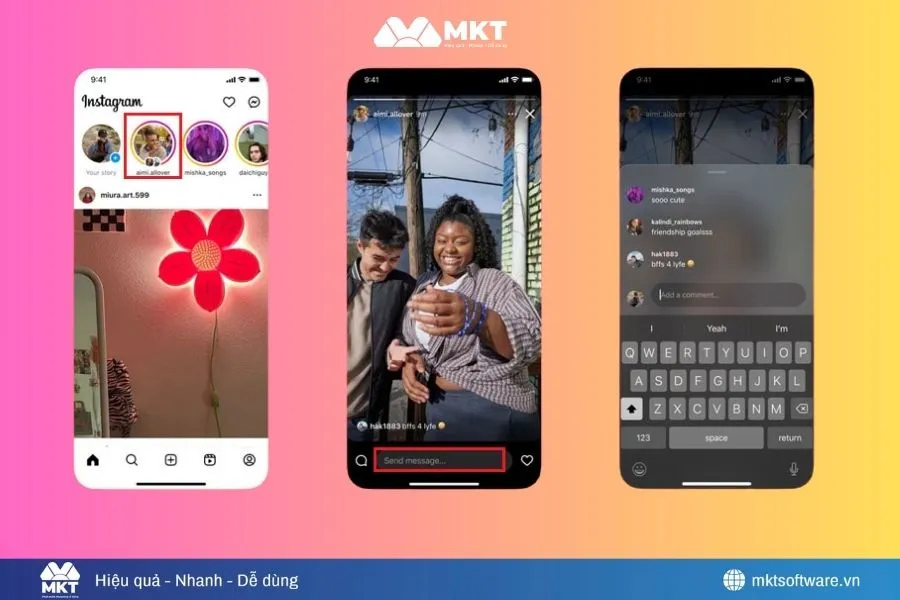 Kết bạn trên IG bằng cách tương tác Story