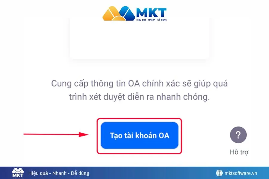 Nhấp “Tạo tài khoản”