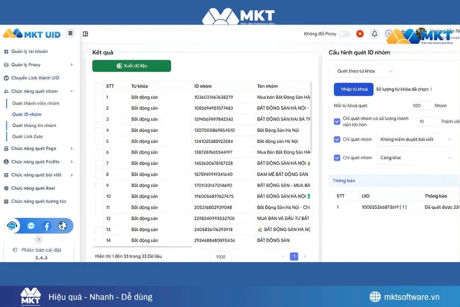 Anh Hưng sử dụng MKT UID lọc tệp khách hàng tiềm năng