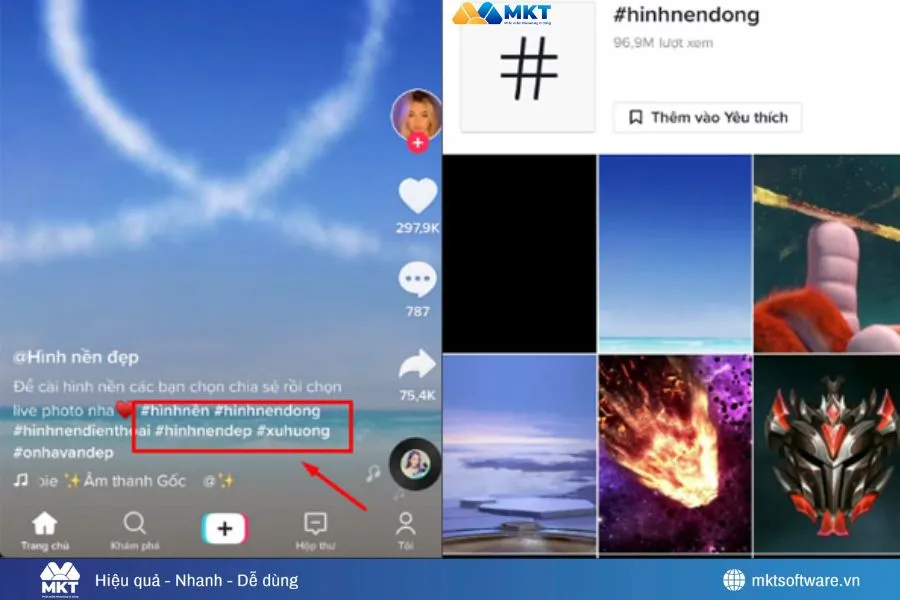 Minh họa Hashtag TikTok xu hướng