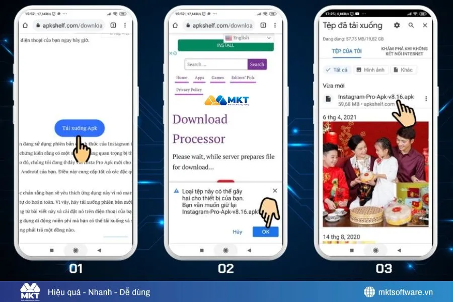 Minh họa bước 1, 2, 3 Minh họa bước 1, 2, 3