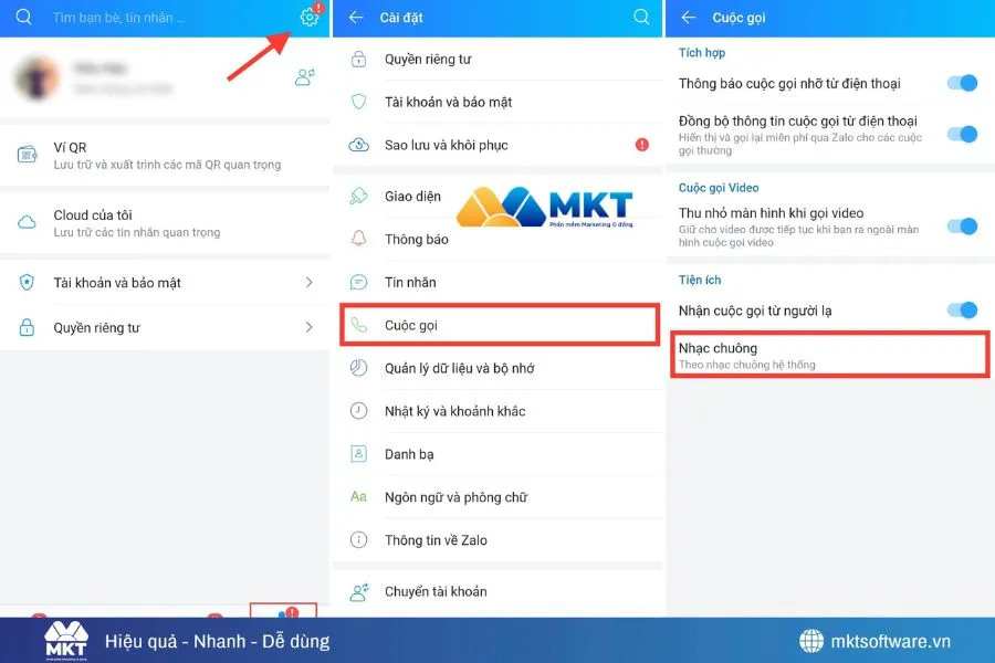 Minh họa về các bước cài nhạc chuông cuộc gọi Zalo Minh họa về các bước cài nhạc chuông cuộc gọi Zalo