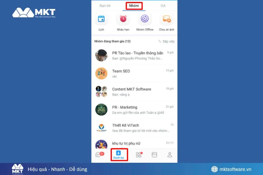 Minh họa về 2 bước tìm nhóm trên Zalo mà bạn đã từng tham gia Minh họa về 2 bước tìm nhóm trên Zalo mà bạn đã từng tham gia