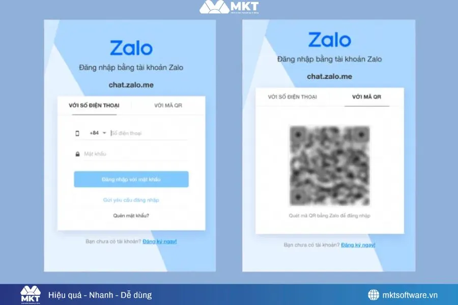 Đăng nhập bằng số điện thoại hoặc mã QR