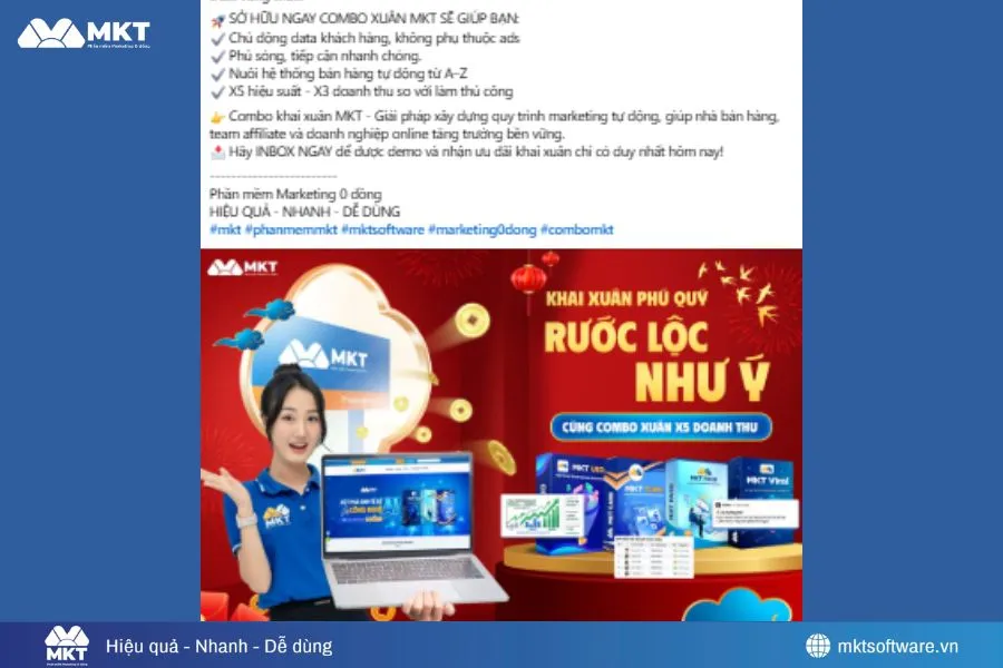Minh họa về bài đăng ưu đãi Tết được MKT Software triển khai từ tháng 12/2025 Minh họa về bài đăng ưu đãi Tết được MKT Software triển khai từ tháng 12/2025